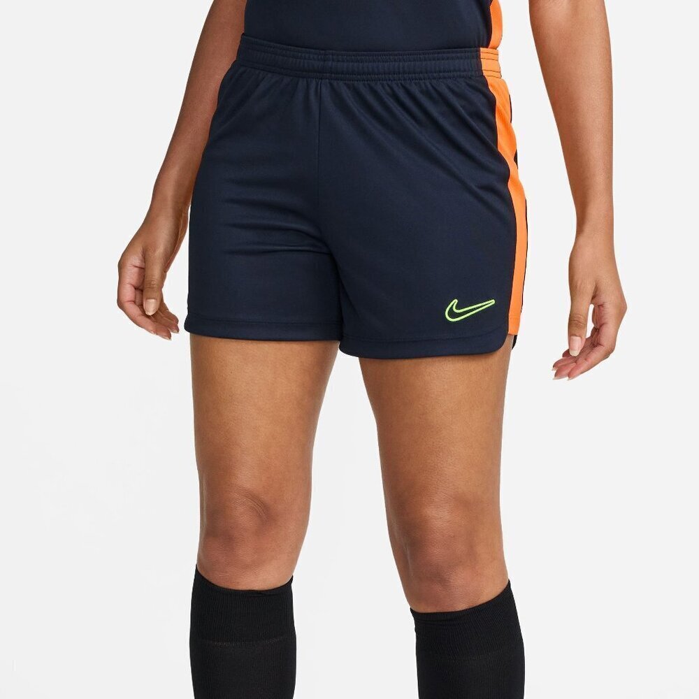 Nike Women's Black Orange Dri Fit Soccer Shorts sz L New